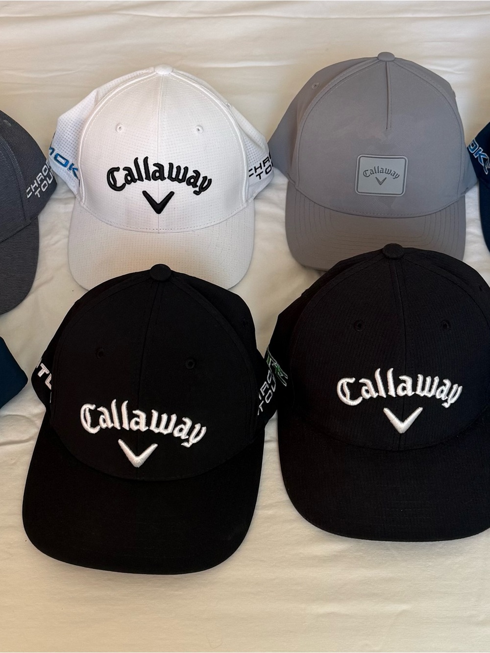Callaway Golf Cap Set - White, Gray, Black
